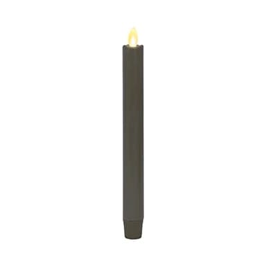 Luminara - Flameless Battery Operated Taper Candle - Stone Grey - Pack of 1-1x9.5 - LED Flickering Flame - Realistic Safe for Home Kids and Pets