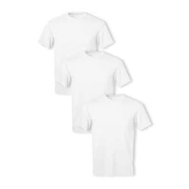 Soffe Men's 3 Pack - USA Poly/Cotton Military Tee, White, Large
