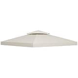 Outsunny 9.8' x 9.8' Gazebo Replacement Canopy, 2-Tier Top UV Cover for 9.84' x 9.84' Outdoor Gazebo, Cream White (TOP ONLY)