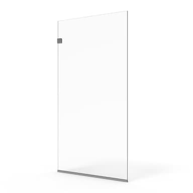 Fab Glass and Mirror 30x76 Frameless Shower Panel - 3/8" Thick Tempered Safety Glass - Fixed Bathroom Partition - Chrome Finish - Contemporary Design