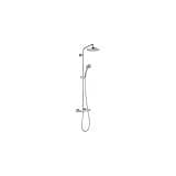hansgrohe Croma Shower Faucet Set with Handheld Shower, Rain AirPower Spray, QuickClean Showerpipe Shower Set in Brushed Nickel, 27185821