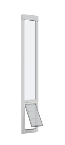 Endura Flap Pet Door for Vinyl Sliding Glass Doors | Weatherproof & Insulated Dog Door for Vinyl Sliders | Durable with Secure Locking Cover | White, XL Flap, 93.25"-96.25" Slider Height