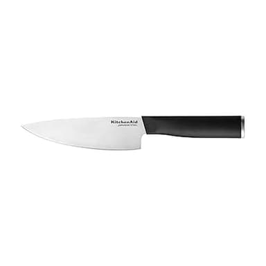 KitchenAid Classic Chef Knife with Custom-Fit Blade Cover, 6-inch, Sharp Kitchen Knife, High-Carbon Japanese Stainless Steel Blade, Black