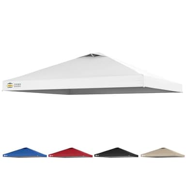 CROWN SHADES 12x12 Canopy Replacement Top - Only Compatible with Crown Shades RM144 Series, Silver Coated with Air Vent, White(Top Only)