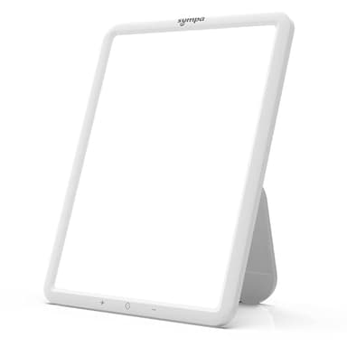 sympa Light Therapy Lamp, Sun Lamp with 10000 Lux, Happy Mood Lamp with Adjustable Brightness, Memory Function & 30 Minute Timer & Rotatable Stand, for Home Office Traveling