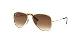 Ray-Ban Junior Kids' Rj9506S Metal Aviator Sunglasses, Arista/Brown Gradient Dark Brown, 50 mm