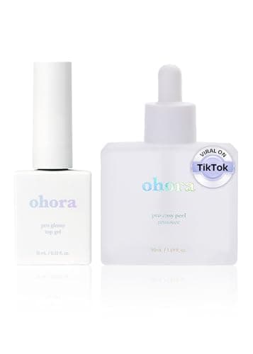 ohora Bundle Set (Nail Essential Duo) - Easy Peel Remover & Top Gel Value Care Combo, Use with Any Semi Cured Gel Nail Strip, Easy to Use, Gentle Formula