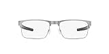 Oakley Men's Ox5153 Metal Plate Ti Square Prescription Eyewear Frames, Satin Brushed Chrome/Demo Lens, 54 mm