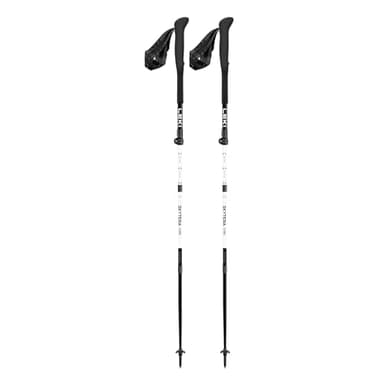 LEKI Skytera FX Carbon SL Compact Collapsible Adjustable Lightweight Walking Poles for Thru-Hiking, Fast-Packing, & Mountaineering - White-Black-Orange - 110-120 cm