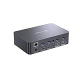 AV Access KVM Switch Dock 2 Monitors 2 Laptops, 4K KVM Switch Dual Monitor, 2 USB-C MST Ports, 60W PD for Each PC, 1G Ethernet, EDID Emulation, 2K@144Hz, 1080P@240Hz, Ideal for Home Office & Gaming