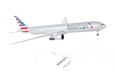 SkyMarks American Airlines Boeing 777-300 1/200 Airplane Model Kit – New Livery Highly Detailed Snap-Fit Collectible with Display Stand for Adult Collectors Ages 14+