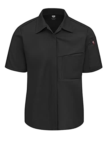 Red Kap womens Airflow Cook With Oilblok Shirt, Black, Medium US
