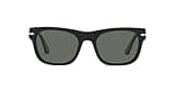Persol PO3269S Square Sunglasses, Black/Green Polarized, 52 mm