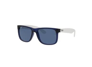 Ray-Ban RB4165 651180 51MM Rubber Transparent Blue/Plastic Lens Dark Blue Square Sunglasses for Men +Bundle with Accessory Eyewear Kit