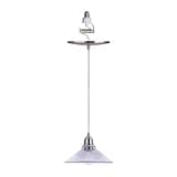 Worth Home Products Instant Pendant Light Brushed Nickel Clear Ribbed Shade - 4"-6" Recessed Light Conversion Kit to Screw-in Pendant