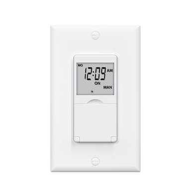 BN-LINK 7 Day Programmable in-Wall Timer Switch for Lights, Digital Light Switch Timer Indoor, Single Pole and 3 Way (Compatible with SPDT) Both Use, Neutral Wire Required, No Backlight, ETL Listed
