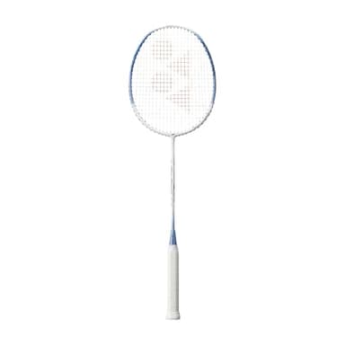YONEX Nanoflare 001 Clear Badminton Racquet (Strung) - Graphite Frame Hi-Flex Slim Shaft Racket - White/Sax