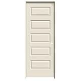 National Door Company ZZ09465L Solid Core Molded 5-Panel, Left Hand Prehung Interior Door, 30" x 80"
