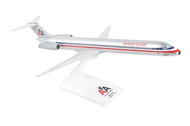 Skymarks American Airlines MD-80 Model Airplane – 1/150 Scale Snap-Fit Aircraft Building Kit with Display Stand – Classic Old Livery Airliner Toy for Collectors & Kids Ages 3+