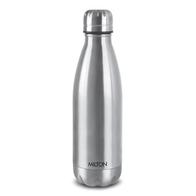 Milton Insulated Water Bottle 1 Liter, Stainless Steel Double Walled Vacuum for 24 Hours Hot and Cold with Cover, Leakproof, BPA Free, Thermosteel Duo-DLX 1000 (34 oz) Silver