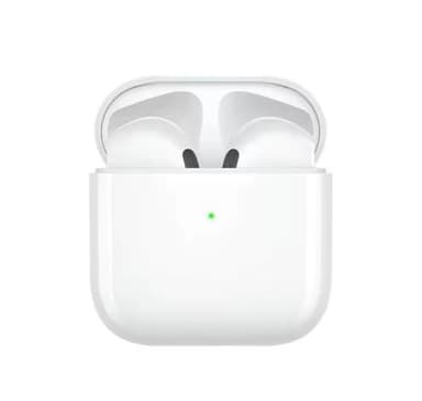 White Pro 4 Wireless Earbuds Bluetooth 5.3 – Noise Reduction, Touch Control, HD Stereo Sound, Built-in Mic, Portable Charging Case, Compatible with iOS & Android