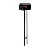 Architectural Mailboxes Mailbox to Go Galvanized Steel Mailbox and Post Kit, MC11KITBAM, Black, Medium Capacity