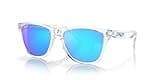 Oakley OO9013 Frogskins Square Sunglasses, Crystal Clear/Prizm Sapphire, 55 mm