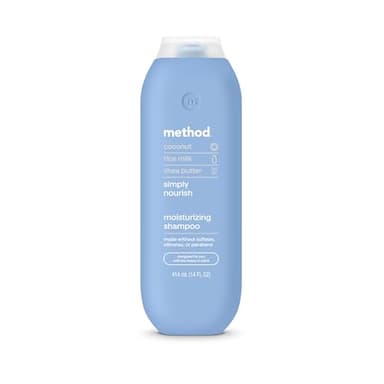 Method Moisturizing Shampoo, Simply Nourish with Shea Butter, Coconut, and Rice Milk Scent Notes, Paraben and Sulfate Free, 14 oz (Pack of 1)
