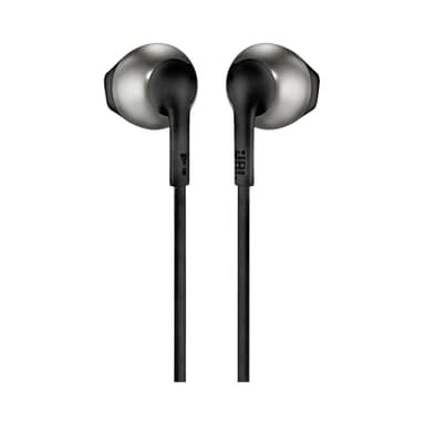 JBL Tune 205 - Wired Comfort-fit ergonomics Earbud Headphones, Pure Bass Sound, Tangle-Free Flat Cable with 1-Button Remote and Microphone (Black)