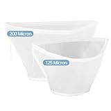 2PACK(1x200 Micron & 1x125 Micron) Bowl-shaped Nylon Nut Milk Bag, Cheese Cloths, Reusable Cheese Cloth Bag for Straining, Fine Mesh Food Strainer Bag for Almond Milk, Tea, Juice and Greek Yogurt