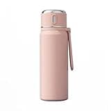FYJHLQZZ Vacuum Flask Thermos for Hot Drinks with Cup Stainless Steel Coffee Thermo with Handle Thermal Water Bottle Travel Mug with Locking Lid Insulated Tumbler for Tea 18.6 Oz/550ML(pink)