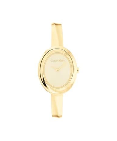 Calvin Klein Women's Twisted Bezel - 24mm 2H Quartz Watch - Adjustable Stainless Steel Bangle - Water Resistance 30 Meters – Premium Fashion for All Occasions - Gift for Her