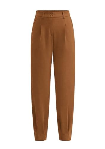 PRETTYGARDEN Womens Dress Pants Business Casual 2026 Trendy High Waisted Ankle Length Dressy Trousers Slacks Work Clothes (Brown,Medium)