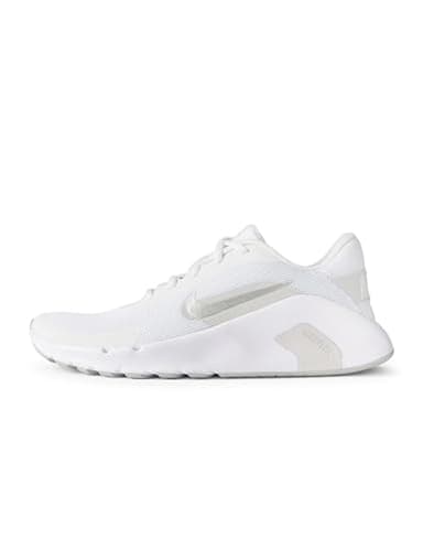 Nike Women's Flex Train Training/Workout Shoes, White/Metallic Silver-Photon Dust, 7