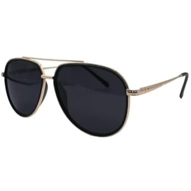 WhimZ Tangle Free Classic Aviators 100% UV Protection Gold Frames, One Size fits All, Gold/Black