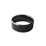 hecere Waterproof Ceramic NFC Ring, NFC Forum Type 2 215 496 bytes Chip Universal for Mobile Phone, All-round Sensing Technology Wearable Smart Ring, Wide Surface Fasion Ring (8#)