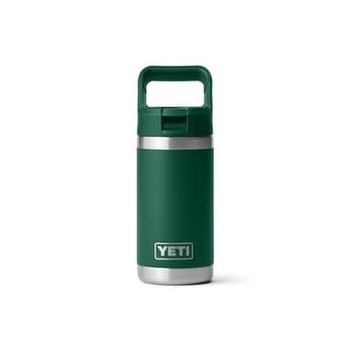 YETI Rambler Jr. 12 oz Kids Bottle, with Straw Cap, Black Forest Green