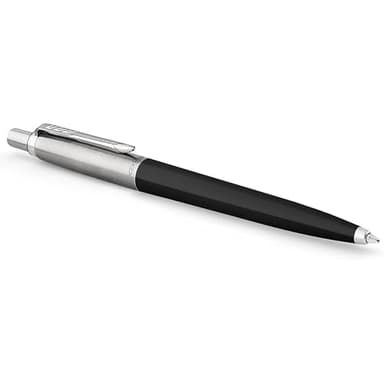 Parker Jotter Originals Ballpoint Pen, Classic Black Finish, Medium Point, Blue Ink, 1 Count - Signature Retractable Design