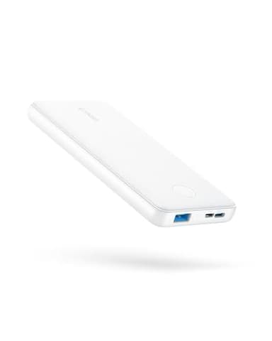 Anker Power Bank(PowerCore 10K), Compact Travel-Ready 10,000mAh Battery Pack with PowerIQ Charging Technology, 5V/3A High-Speed Charging for iPhone, iPad,and More (1, White)