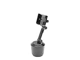 WeatherTech CupFone Two View with Extension – Adjustable, Universal Cup Holder Cell Phone Mount Car & Truck Accessory – Best Design for iPhone & Smartphone Charging – Black Plastic Knobs
