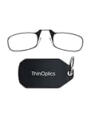 ThinOptics Keychain Case and Readers Rectangular Reading Glasses, Black,Lens Width: 44.45 Millimeters