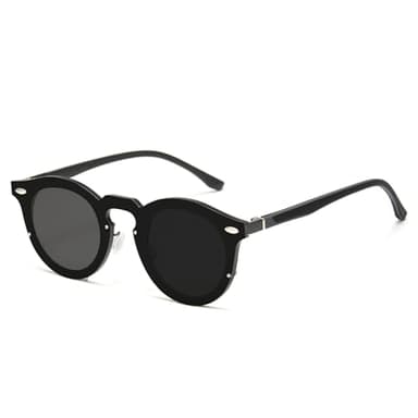 Cyxus Adjustable Tint Sunglasses 1-17 Gears Rounded Polarized Glasses Lenses Advanced ND Filter Lens Technology（P1317B02 Black）
