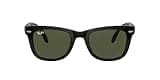 Ray-Ban RB4105 Folding Wayfarer Square Sunglasses, Black/G-15 Green, 50 mm