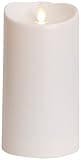 Luminara Realistic Artificial Moving Flame Outdoor Pillar Candle - Moving Flame LED Battery Operated Lights for Outside Christmas, Halloween - Remote Ready - Remote Sold Separately - Ivory - 3.5" x 7"
