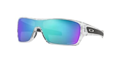 Oakley Mens OO9307 Turbine Rotor Rectangular Sunglasses, Polished Clear/Prizm Sapphire, 32 mm