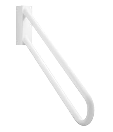 Hold Tight Handrails Steel Jamb-Mount Handrail - Heavy Duty Stair Railing for Decks, Porch, Mobile Homes, Short Stairway - Weatherproof & Non-Slip Powder Coated Finish - [Right Handed], [32"], [white]