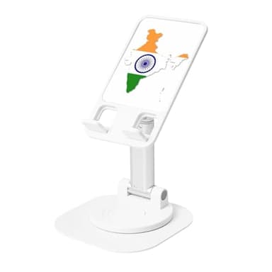 AACPPB Flag Map of India Foldable Portable Phone Stand with Charger Hole 360 Rotation Adjustable Angle Non-Slip Dockbase