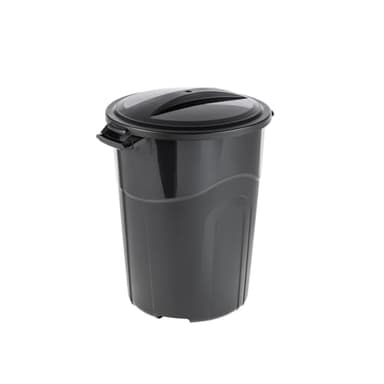 32 Gallon Heavy Duty Plastic Garbage Can with Click Lock Lid, 64 lbs Capacity, Indoor/Outdoor Use, Black