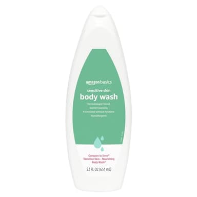 Amazon Basics Hypoallergenic Body Wash for Sensitive Skin, Creamy Lather, Paraben Free, 22 fl oz (1-Pack)