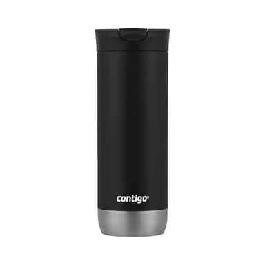 Huron Vacuum-Insulated Stainless Steel Travel Mug, 16oz Licorice - Leak-Proof Lid for Hot/Cold Beverages, Fits Most Cup Holdersand Brewers